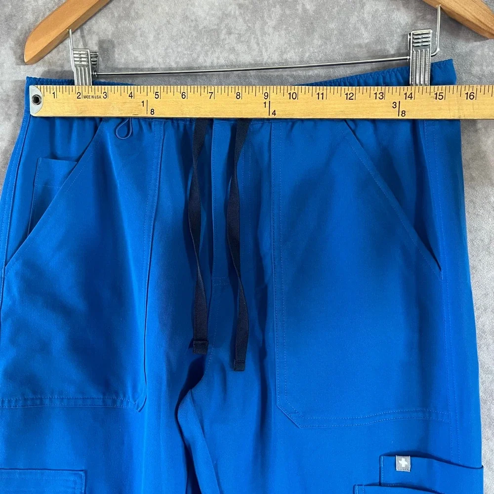 FIGS Scrub Pants Mens Small‎ Blue FIONx TM3001 Cargo Drawstring Medical Uniform